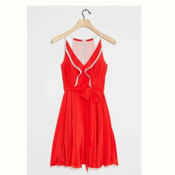 strapless open back dress Girls From Savory-Anthropologie Size 8-M Women's Red Pattern Sleeveless  Dress – Treasures Upscale Consignment main image 0